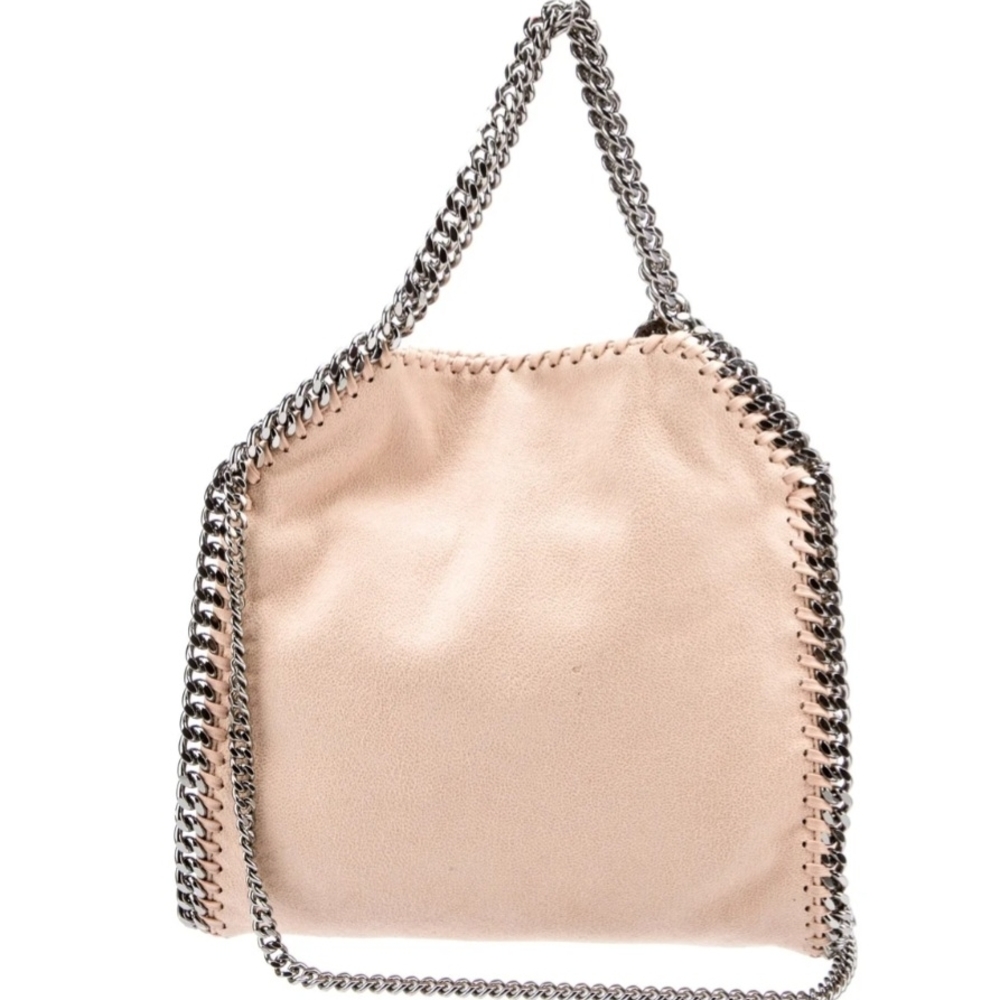 Chain-Trimmed Cream Shoulder Bag